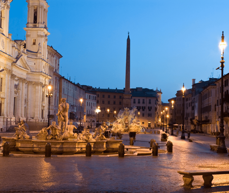 Rome Italy Piazza Navonna Night