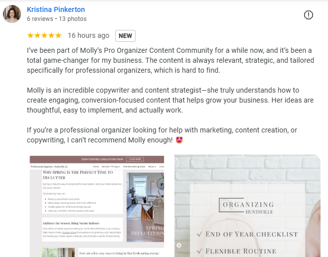 Testimonial from Bridget Gardner